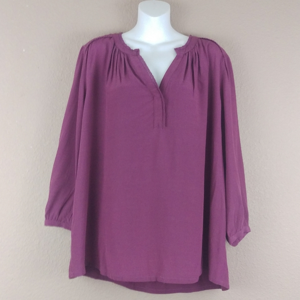 TK Mercanicos Split Neck XXL Stitch Fix Plum Top